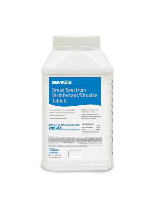 EnvirOx® Broad Spectrum Disinfectant / Virucide Gallon Tablets 13.1g